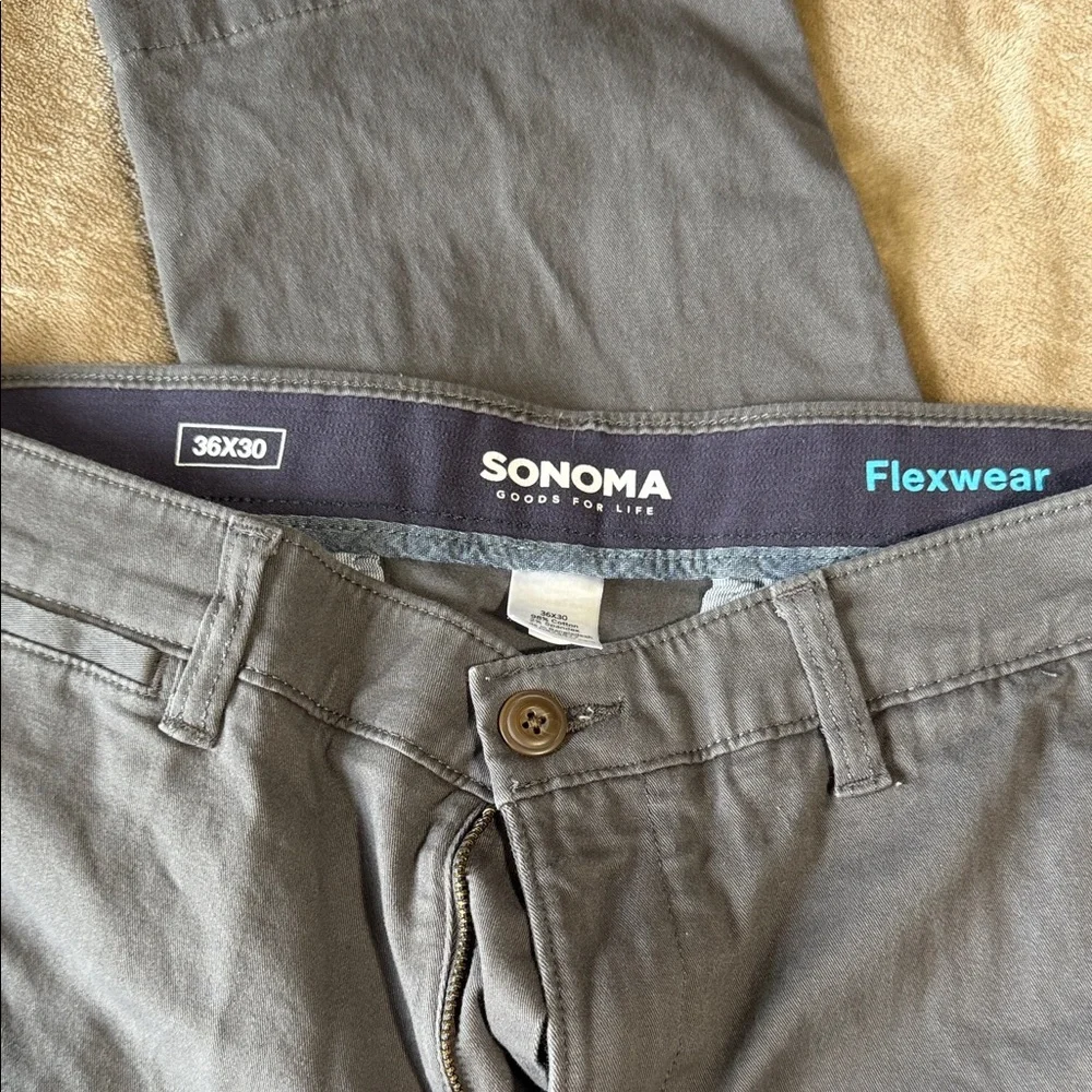 Sonoma Men's Charcoal Flexwear Chinos